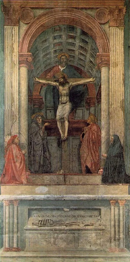The Holy Trinity — A wall painting opens into an apparently deep chapel.