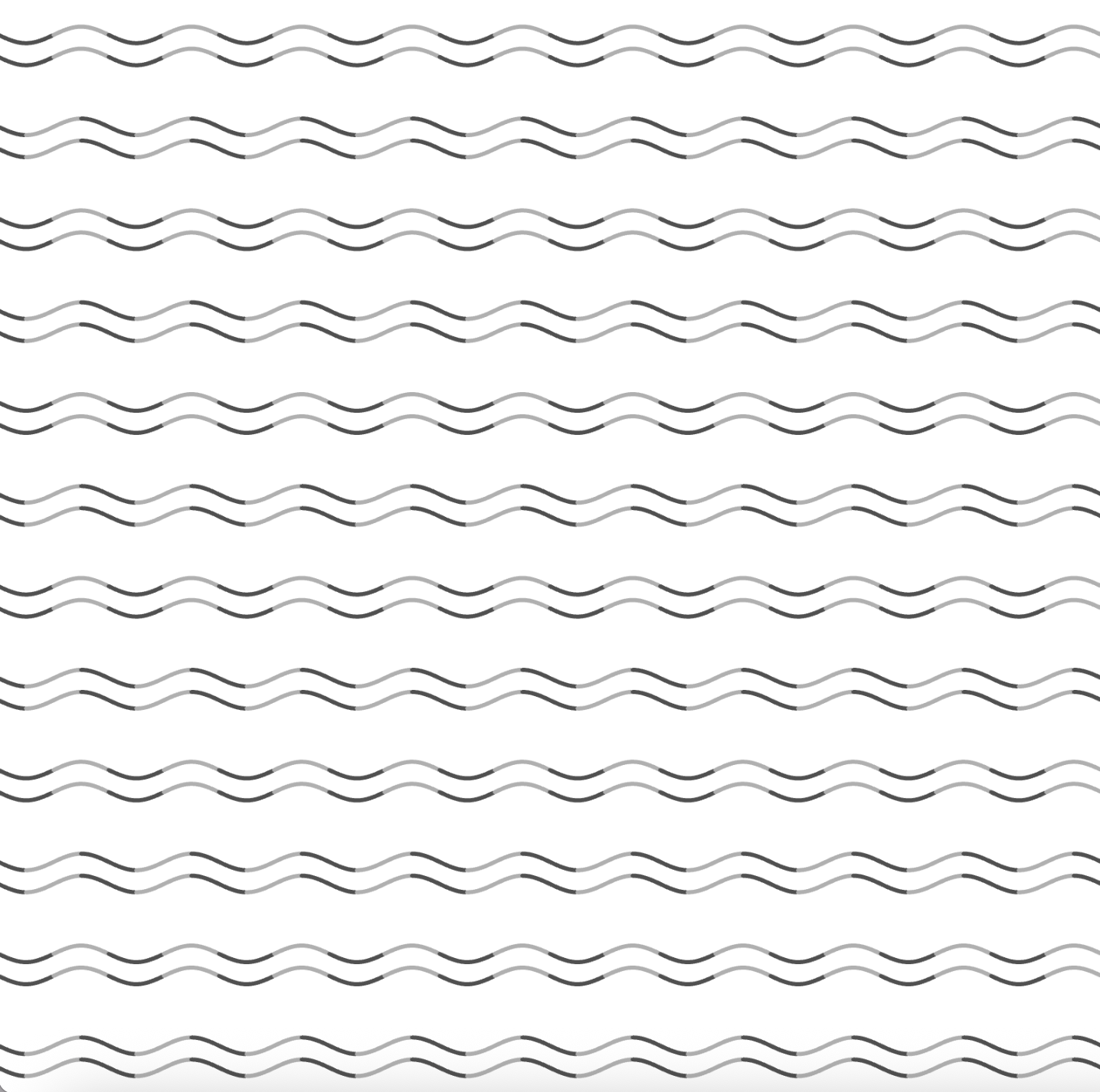 Grey wavy lines on white provide a comparison for the curvature blindness illusion.