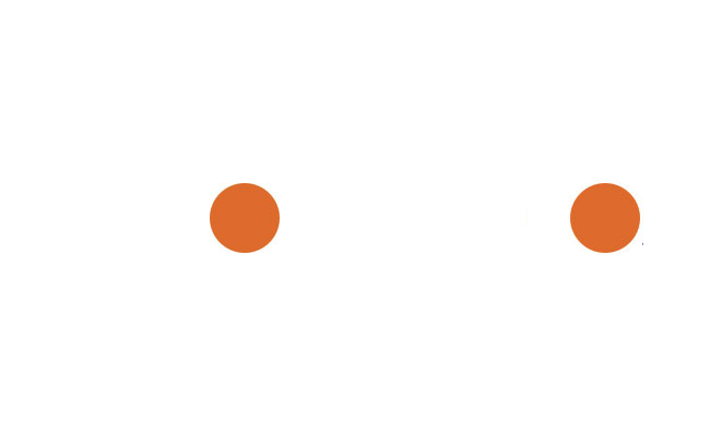 The two orange circles from the Ebbinghaus illusion shown without their surrounding grey circles.