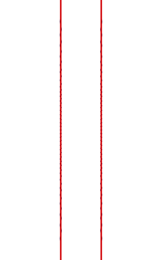 The Hering illusion’s two red vertical lines shown without the radiating background.