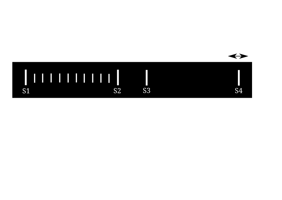 Oppel–Kundt Illusion — A subdivided distance can look longer than an empty one.