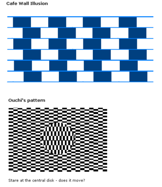Ouchi Illusion — A central checkerboard appears to float against its surroundings.